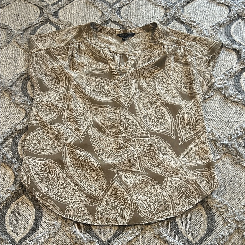 Banana Republic Taupe Paisley Blouse